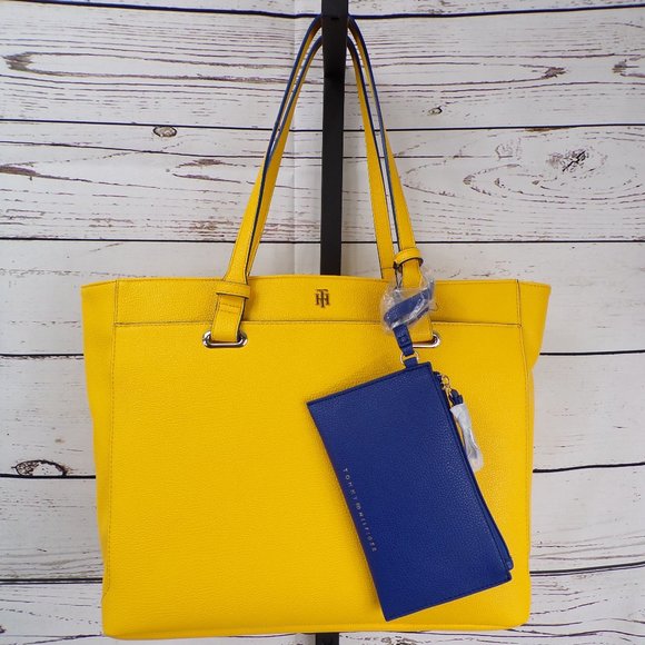 Tommy Hilfiger Handbags - Tommy Hilfiger yellow tote with blue id clutch